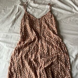 Cream Polka Dot Spaghetti Strap Dress